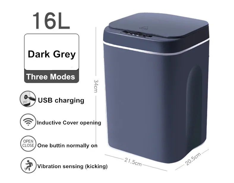 Premium Automatic Trash Can 16L – No-Touch Design